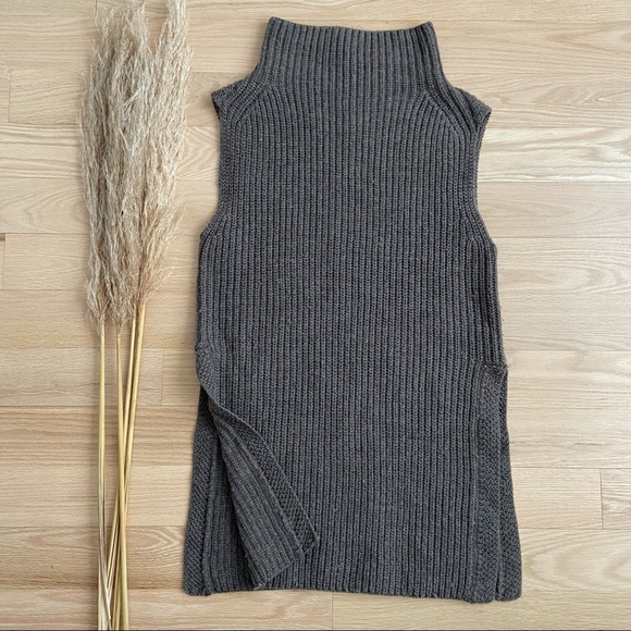 Wilfred Sweaters - Wilfred Wool Sleeveless funnel-neck Sweater | Taupe Brown | Size Small